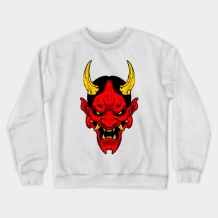 gold horn demon mask Crewneck Sweatshirt